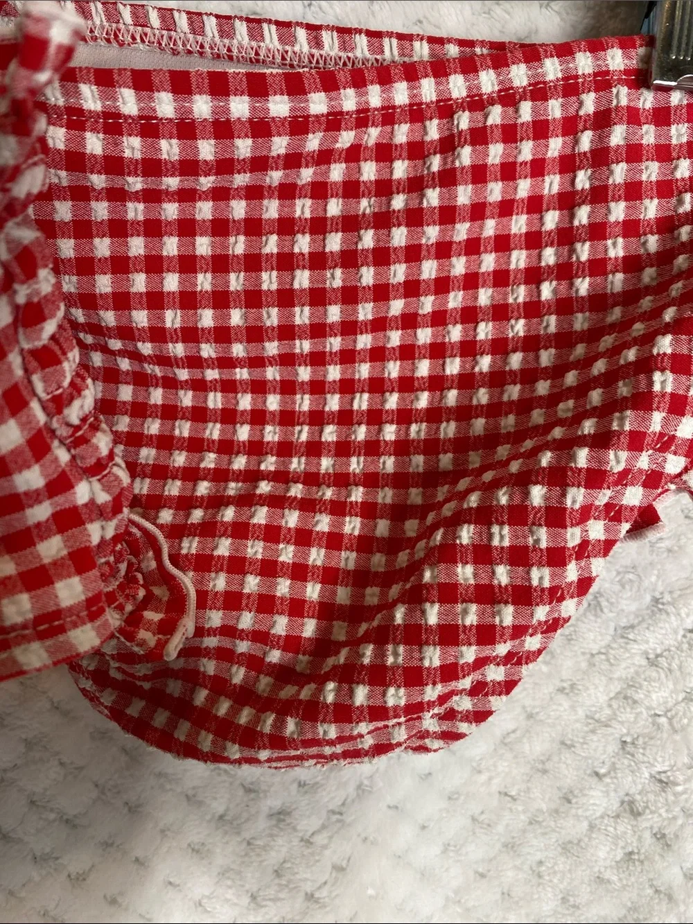 Cat & Jack Red Gingham Smocked Two-Piece Bikini swimsuit